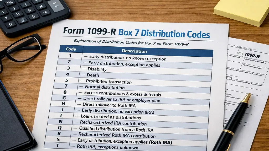 Form 1099-R Box 7 Distribution Codes